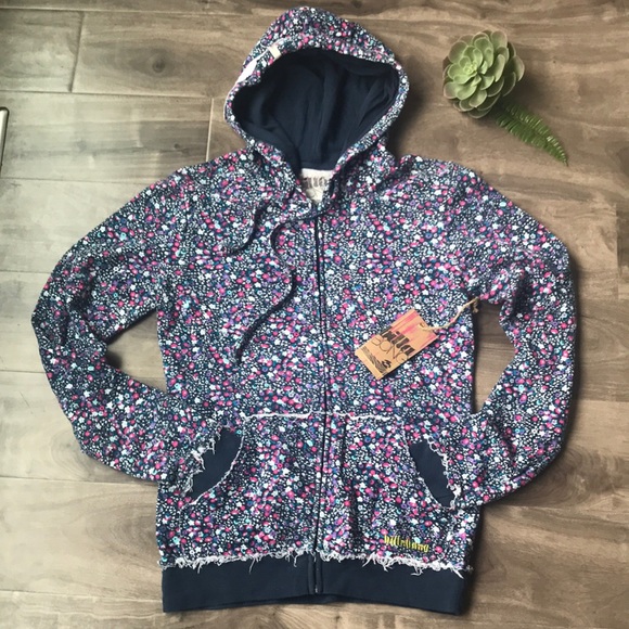 Billabong Tops - BILLABONG floral fray hoodie - NEW - Size M